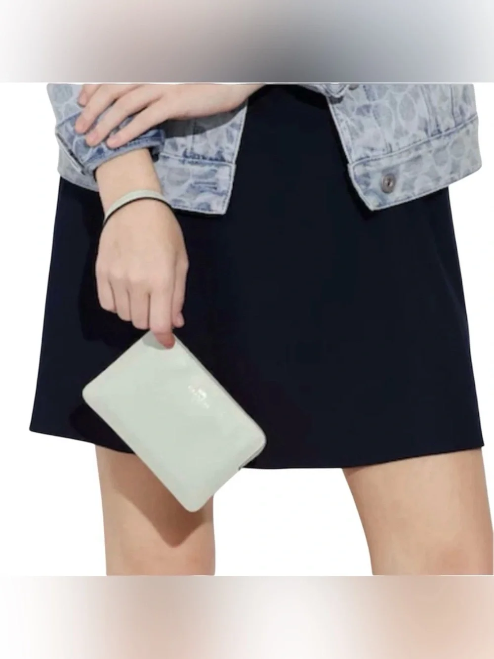 Coach Sage Green Crossgrain Leather Side Zip Wristlet